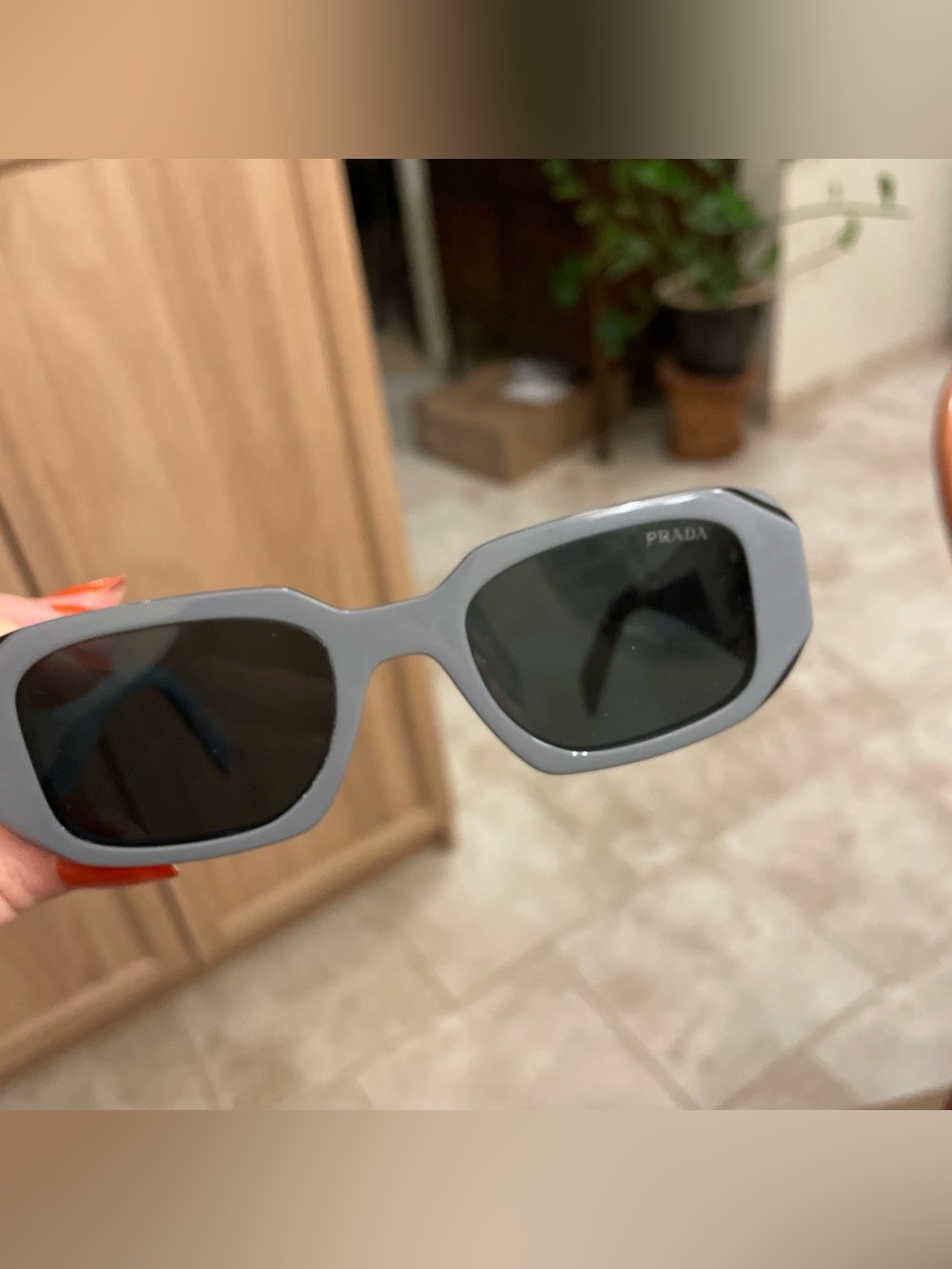 Prada Symbole PR 17WS Gray Sunglasses 11N-09T 49-20-145 Authentic